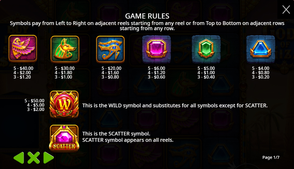 สัญลักษณ์เกม Gods of Giza